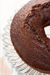 chocolate cake on dish