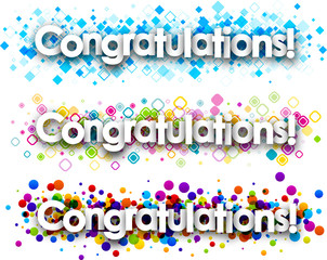 Congratulations colour banners set.