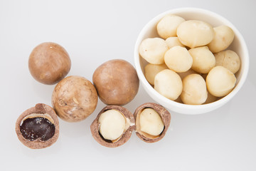 Macadamia in the white bowl