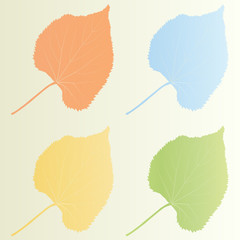 Leaves autumn background vintage set vector
