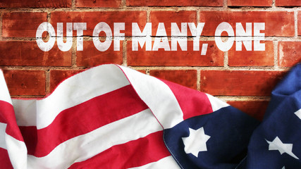 Fototapeta na wymiar Out Of Many, One. USA motto.
