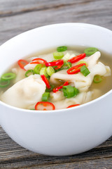 Wonton dumpling asian soup