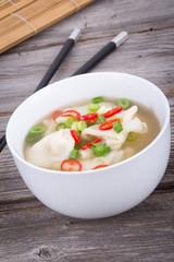 Wonton dumpling asian soup