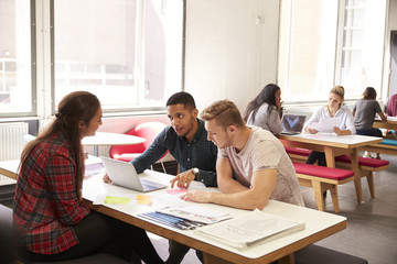 Group Of University Students Working In Study Room