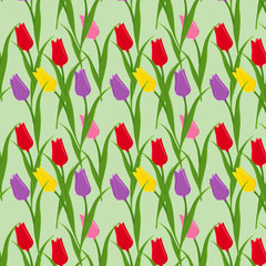 Seamless pattern tulips