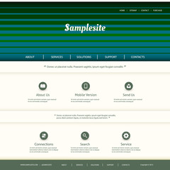  Website Template with Striped Header Design 