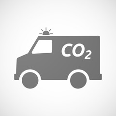 Isolated ambulance icon with    the text CO2