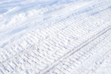 Winter Snowmobile Tracks