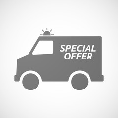 Isolated ambulance icon with    the text SPECIAL OFFER