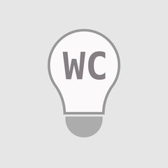 Fototapeta premium Isolated line art light bulb icon with the text WC