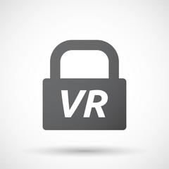 Isolated closed lock pad icon with    the virtual reality acrony