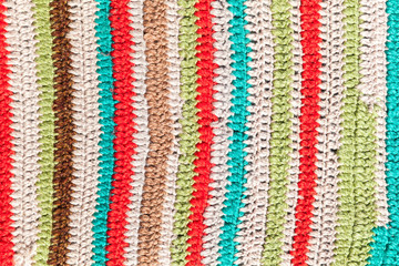 Pattern of knitted rug, background photo texture