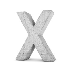 Obraz premium Concrete letter X isolated on white background