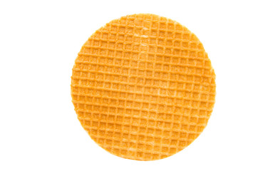 Dutch waffle called a stroopwafel isolated