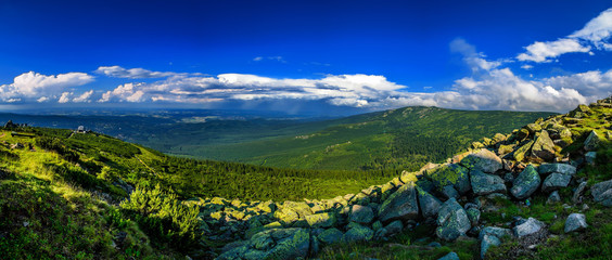 Fototapeta stuning mountains panorama,  Karkonosze Mountains obraz