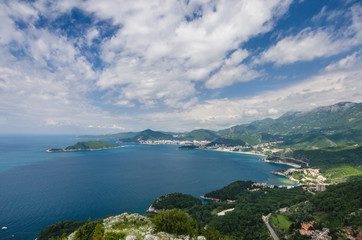 Fototapeta na wymiar Panorama of Budva Riviera
