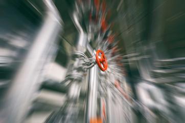 Steel valves, oil and gas valves in industrial zone