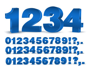 Blue vector numbers