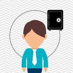 character secure protection vector illustration eps 10