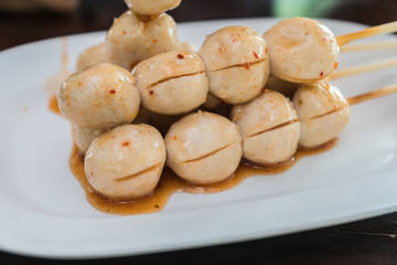 meatballs grilled, thai street food