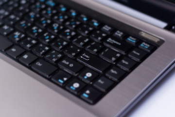 laptop keyboard and key enter focus