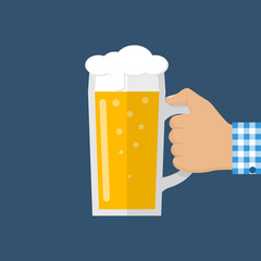 Glass of beer, vector