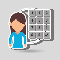 character secure protection vector illustration eps 10