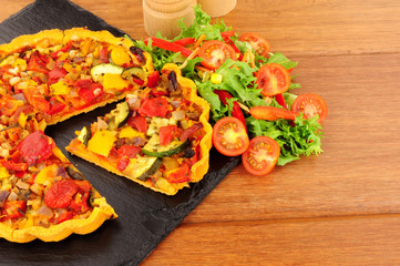 Roasted Vegetable Tart With Fresh Salad