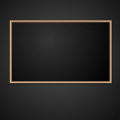blank blackboard in wooden frame. vector illustration