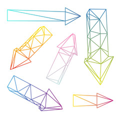 Set of abstract triangle shape arrows, vector illustration