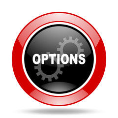 options red and black web glossy round icon
