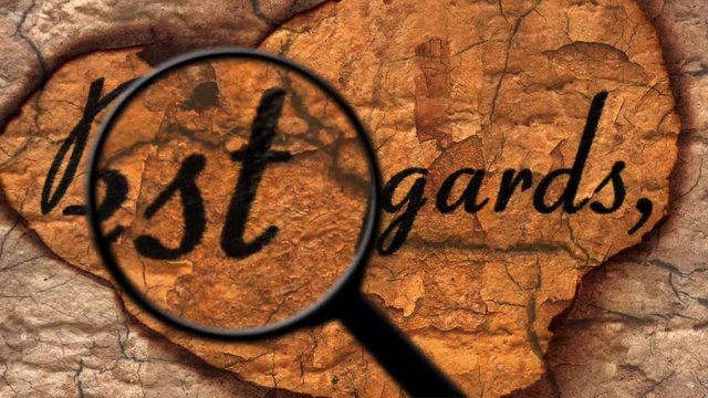 Magnifying glass on best regards