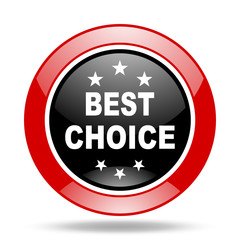 best choice red and black web glossy round icon