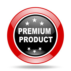 premium product red and black web glossy round icon