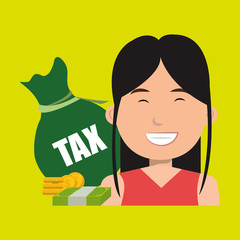 woman money cash coins vector illustration eps 10