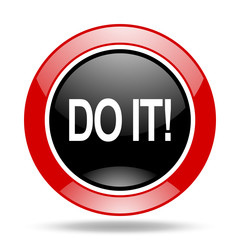 do it red and black web glossy round icon