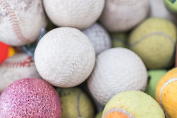 Large Stack of many baseballs. Great Baseball background