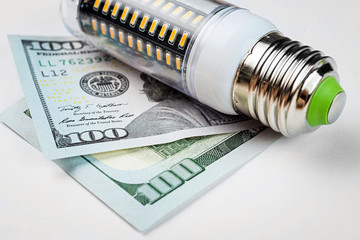 LED bulb and money