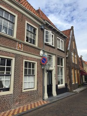 Case in mattoni rossi di Enkhuizen, Olanda