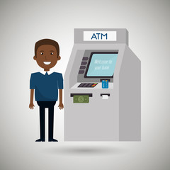 man atm money credit vector illustration eps 10