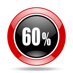 60 percent red and black web glossy round icon
