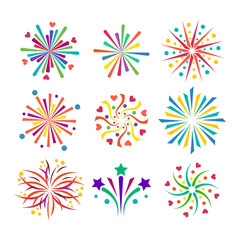 Fireworks vector icon isolated
