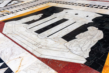 floor mosaic in front of the Siena Cathedral