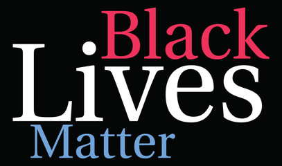 Black Lives Matter Word Cloud on a black background. 