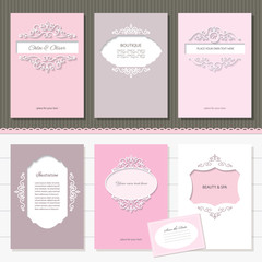 Templates set. Brochures, cards, banners.