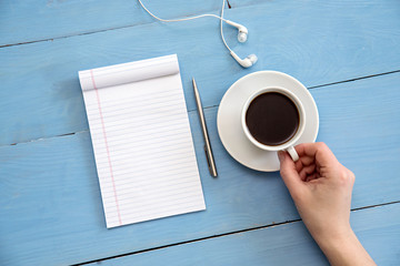 coffee and notebook