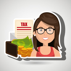 woman money currency tax vector illustration eps 10