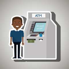 man atm money credit vector illustration eps 10