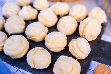 Baking homemade buns