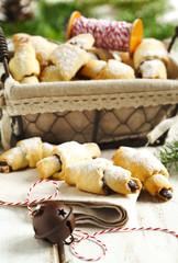 Rugelach with chocolate filling.